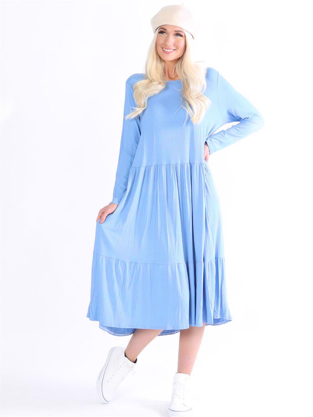 Aika - Lang kjole i elastisk blødt stof